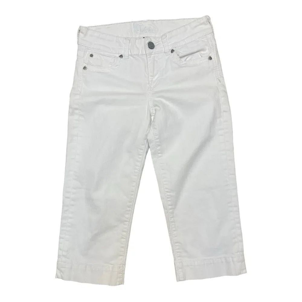 KUT White Denim Capri Jean Shorts Size 6 Classic Coastal Grandma EUC Preppy